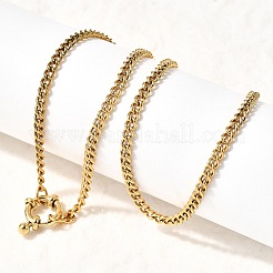 304 Stainless Steel Twisted Chain Necklaces with Spring Ring Clasps for Women&nbsp;NJEW-Z091-08G