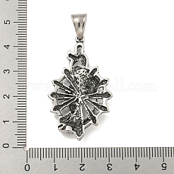 316サージカルステンレスペンダント  ラインストーン付き  スカルチャーム  アンティークシルバー  42.5x24.5x4.5mm  穴：5x8mm&nbsp;STAS-E212-56AS