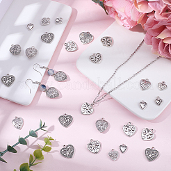 50Pcs 10 Styles Tibetan Style Alloy Charms&nbsp;FIND-BM0001-49
