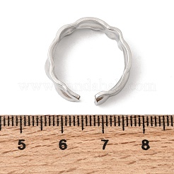 304ステンレススチールカフオープンリング  ステンレス鋼色  6.5mm  18mm&nbsp;RJEW-P188-02A-P