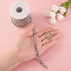 304 Stainless Steel Cuban Link Chains&nbsp;CHS-CJ0001-27A