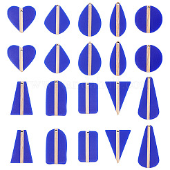 20Pcs 10 Styles Opaque Resin & Wood Pendants&nbsp;RESI-TA0004-68
