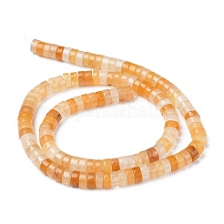 天然石トパーズ翡翠ビーズ連売り  ヒシビーズ  フラットラウンド/ディスク  6x3mm  穴：1mm  約119~131個/連  14.76~15.74インチ（37.5~40cm）&nbsp;G-Z006-C29