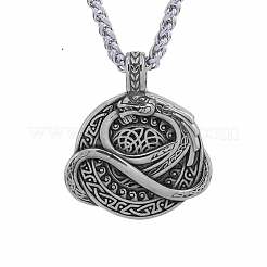 Vintage Alloy Viking Coil Dragon Pendant Necklaces for Men&nbsp;WG3CB88-02