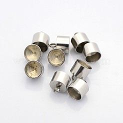 変色しにくい304ステンレススチールコードエンド  エンドキャップ  ステンレス鋼色  13x11mm  穴：3mm  内径：10mm&nbsp;STAS-N034-02
