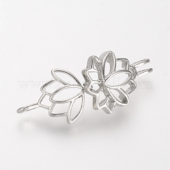 合金ロケットペンダント  ケージペンダント  花  プラチナ  25x17.5x10.5mm  穴：3.5x4.5mm  インナー対策：11.5x14mm&nbsp;X-PALLOY-S062-40P