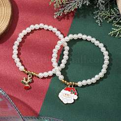 ABS Plastic Imitation Pearl Beads Stretch Bracelets&nbsp;BJEW-JB11112