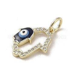 Brass Micro Pave Cubic Zirconia Pendants&nbsp;KK-E092-24G-03