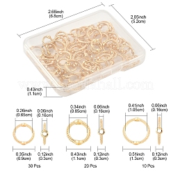 60個3スタイルラックメッキ合金ビーズフレーム  丸いリング  14KGP本金メッキ  9~13x3mm  穴：1.6mm  60個/セット&nbsp;FIND-FS0003-45