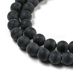 天然黒瑪瑙のビーズ連売りを等級付けする  染め＆加熱  艶消し  ラウンド  4mm  穴：0.8mm  約92~95個/連  15インチ&nbsp;G447-2