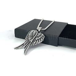 Stainless Steel Heart Wings Pendant Necklaces for Men Women&nbsp;JJ8841