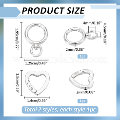 2Pcs 2 Styles 925 Sterling Silver Spring Gate Rings&nbsp;STER-ME0001-59
