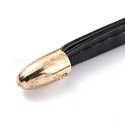 （在庫一掃セール：金属部品が酸化）  diypuレザー編みかぎ針編みバッグ  底付き  ドローストリングとショルダーストラップ  DIYクラフトショルダーバッグ用  ブラック  125.5x0.7x0.3cm&nbsp;DIY-XCP0001-26B