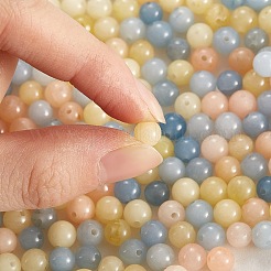 DIYジュエリーブレスレット作りキット  200本6mm染めの丸い天然白翡翠ビーズと平らな伸縮性のある糸  カラフル  6mm  穴：1mm  200個/箱&nbsp;DIY-SZ0003-68N