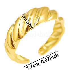 304ステンレススチールファッションカフリング  調節可能なシンプルなバンド  18KGP本金メッキ  内径：17mm&nbsp;LS-CY1392-2