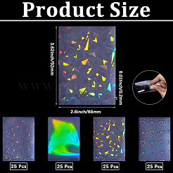 100Pcs 4 Styles Rectangle Laser PP Name Card Holders&nbsp;ABAG-CY0001-04