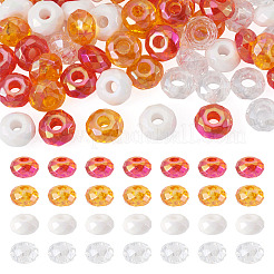 60個4色アクリルビーズ  ロンデル  大穴ビーズ  ミックスカラー  13~14.5x7.5~8.5mm  穴：4.7~6mm  15個/カラー&nbsp;SACR-TA0001-79