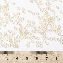 MIYUKIラウンドロカイユビーズ  日本製シードビーズ  （rr2215)ファンシー裏地付きクリーム  8/0  3mm  穴：1mm  約422~455PCS /ボトル  10 G /ボトル&nbsp;SEED-JP0009-RR2215