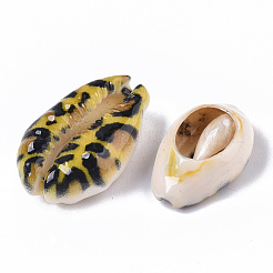 Printed Natural Cowrie Shell Beads&nbsp;X-SSHEL-R047-01-B06