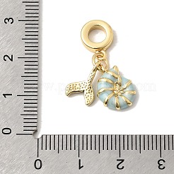Ocean Brass Enamel European Dangle Charms&nbsp;X-KK-A296-34G