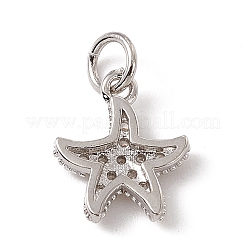 Brass Micro Pave Cubic Zirconia Charms&nbsp;ZIRC-F132-13P
