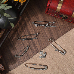 12Pcs 6 Styles Branch/Leaf Zinc Alloy Kilt Pins&nbsp;JEWB-SC0001-58
