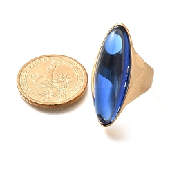 Resin Horse Eye Finger Rings&nbsp;RJEW-R006-01G-05