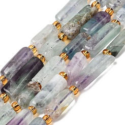 天然な色鮮やかな蛍石ビーズ連売り  コラム  シードビーズで  14~30x6.5~7.5x6.5~7.5mm  穴：1mm  約13~15個/連  15.87''（40.3cm）〜16.06''（40.8cm）&nbsp;G-D353-A07