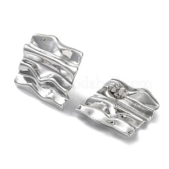 Non-Tarnish 304 Stainless Steel Textured Square Ear Studs for Women&nbsp;LS-EJEW-P234-07P