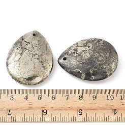 Teardrop Natural Pyrite Pendants&nbsp;G-I125-35A-B
