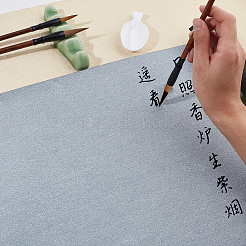 格子状の魔法の布 水書き  スプーン型のインクトレイ容器と中国の書道筆ペン付き  書道の練習に  ホワイト  679x342x0.1mm&nbsp;AJEW-PH0002-09