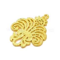 ラックメッキ合金ペンダント  カドミウムフリー＆鉛フリー  花  ゴールドカラー  26.5x20x1mm  穴：1.4mm&nbsp;FIND-C063-14G