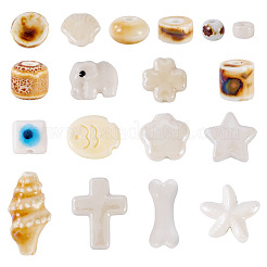 36Pcs 18 Styles Handmade Porcelain Beads&nbsp;PORC-TA0001-41
