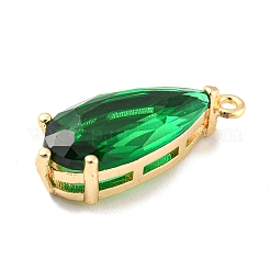 Brass Pave Cubic Zirconia Pendants&nbsp;KK-Q801-01G-04