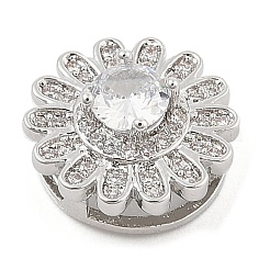Brass Micro Pave Cubic Zirconia Slide Charms&nbsp;ZIRC-I068-12P