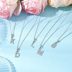 26 個合金ラインストーンペンダントネックレス  304ステンレススチールアズキチェーンネックレス女性用  a～zの文字  混合図形  15.75インチ（40cm）&nbsp;NJEW-JN05245