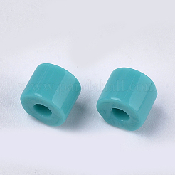 不透明なガラスラッパビーズ  丸い穴  ダークターコイズ  7~7.5x6~6.5mm  穴：2.5mm  約800個/袋&nbsp;SEED-S023-02H