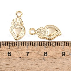304ステンレスペンダント  ハートチャーム  24KGP本金メッキ  18.5x9x2mm  穴：2.2mm&nbsp;STAS-A129-08G