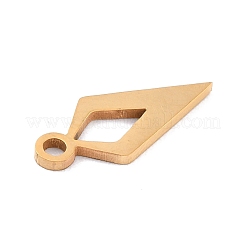 イオンプレーティング（IP）201ステンレスペンダント  四角形  ゴールドカラー  15x6.5x1mm  穴：1.5mm&nbsp;STAS-K003-14G-01