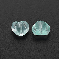 透明ガラスビーズ  ハート  淡いターコイズ  10.5x12x6.5mm  穴：1mm&nbsp;GLAA-T022-24-D01