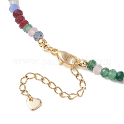 Dyed Natural Malaysia Jade Faceted Rondelle Beaded Necklaces&nbsp;NJEW-JN05766