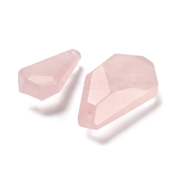 天然石ローズクォーツペンダント  ファセットナゲットチャーム  24~46x19~36.5x13~19.5mm  穴：1.2~1.4mm&nbsp;G-Z073-01