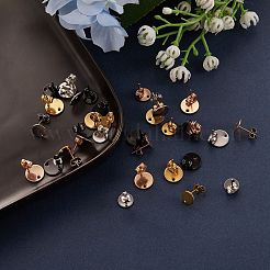 32Pcs 8 Styles PVD Vacuum Plating 304 Stainless Steel Stud Earring Findings&nbsp;STAS-SZ0001-39