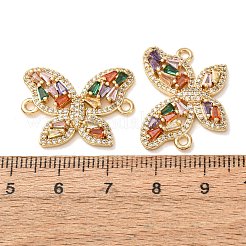 Brass Pave Cubic Zirconia Connector Charms&nbsp;CU-CBA4579-01G-D