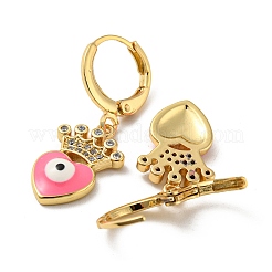 Real 18K Gold Plated Brass Dangle Leverback Earrings&nbsp;EJEW-A033-08G-03