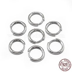 変色防止ロジウムメッキ スターリングシルバー フープピアス 925個  プラチナ  12x2mm  ピン：0.8mm&nbsp;STER-L057-077A