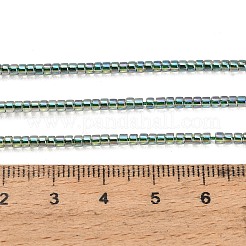 電気メッキガラスビーズセット  コラム  ディープスカイブルー  2~2.5x2mm  穴：0.6mm  約207~208個/連  14.13~14.29''（35.9~36.3センチメートル）&nbsp;GL-CBAA615-01E