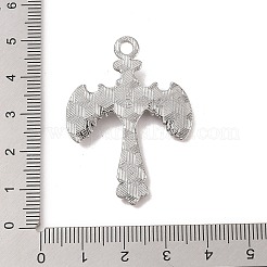 合金エナメルチャーム  アンティークシルバー  翼のチャームが付いた剣  ハート  43.5x31x4mm  穴：3mm&nbsp;FIND-M021-07AS-01