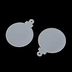 透明アクリルの大きなペンダント  フラットラウンド  透明  65x50x2mm  穴：3mm&nbsp;MACR-XCP0001-25