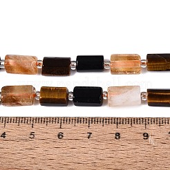 Natural Mixed Obsidian & Citrine & Tiger Eye Strands&nbsp;G-Q614-01A-05